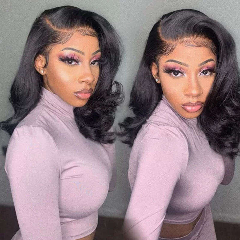 Missbuy 5x5 HD Lace Body Wave Short BoB Wig
