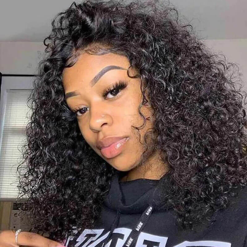 Missbuy 5x5 HD Lace Jerry Curly Short BoB Wig