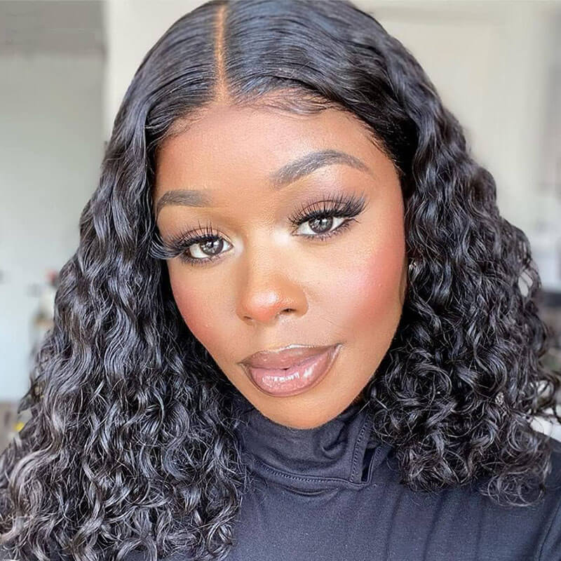 Missbuy 5x5 HD Lace Water Wave Short BoB Wig
