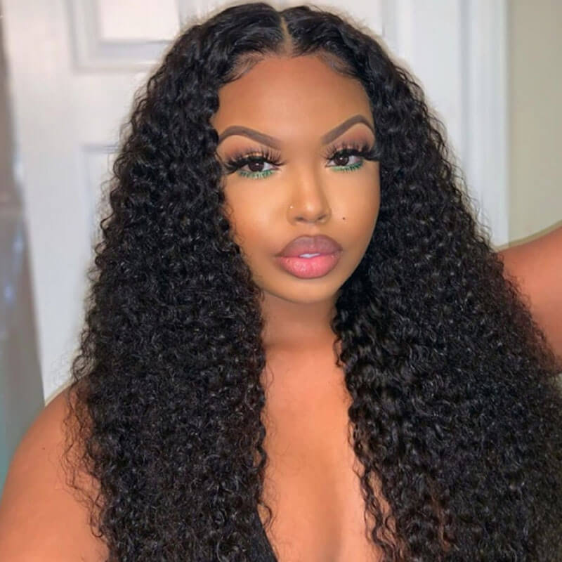 Missbuy 6X4 Lace Kinky Curly Glueless Wig