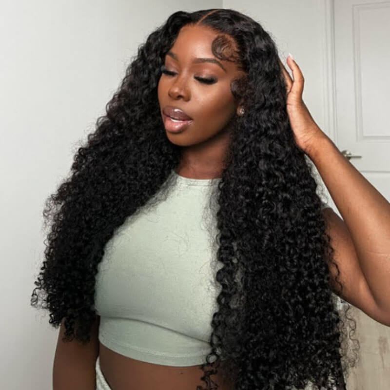 Missbuy 6X4 Lace Kinky Curly Glueless Wig