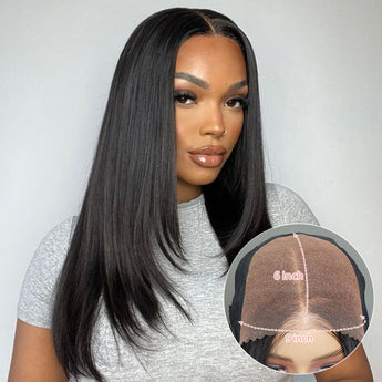 Missbuy Straight 9x6 Closure Lace 100% Human Hair Ready to Go Wig