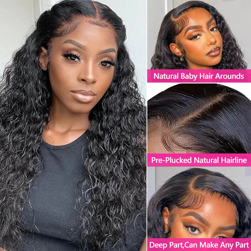 Missbuy 4x4 Lace Closure Water Wave Wig