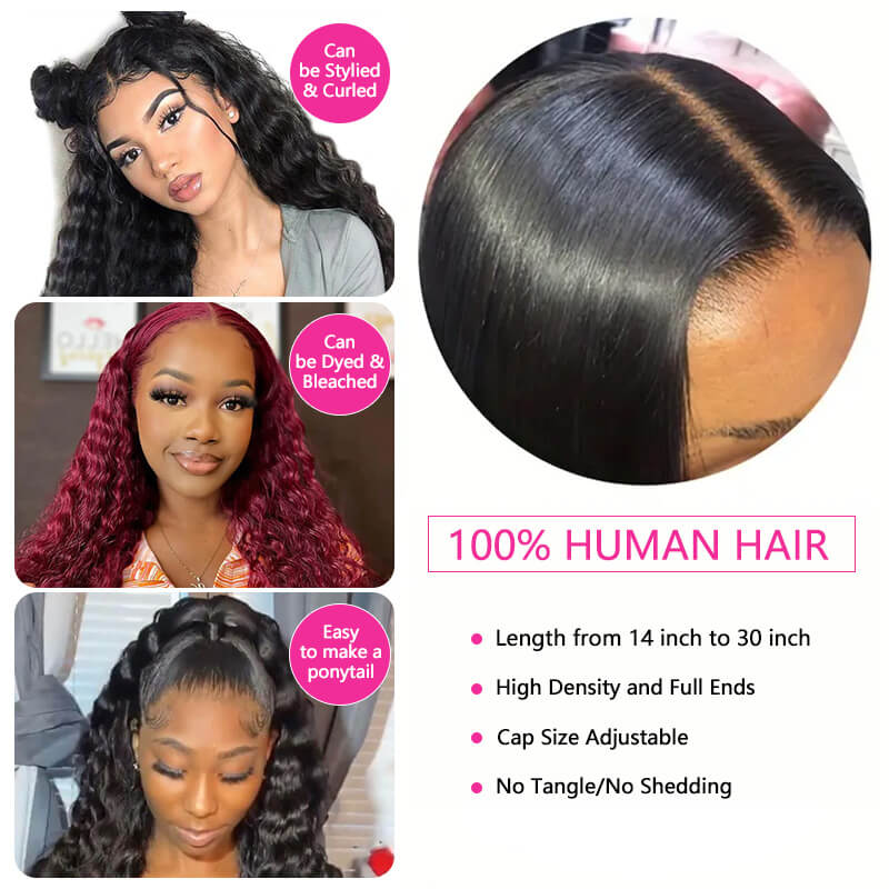 Missbuy 4x4 Lace Closure Water Wave Wig