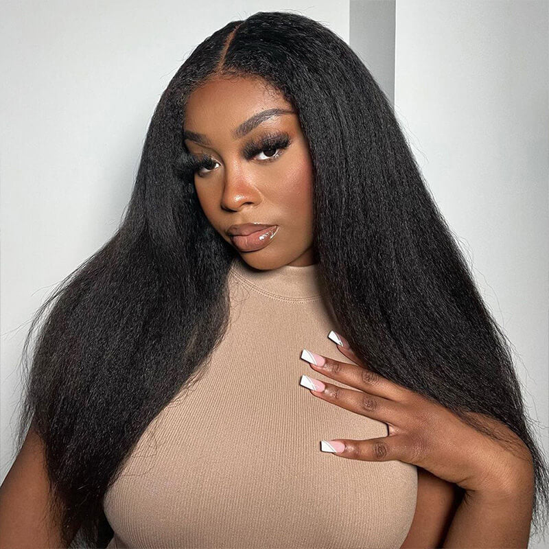 Missbuy 5X5 Lace Closure Yaki Straight Wig