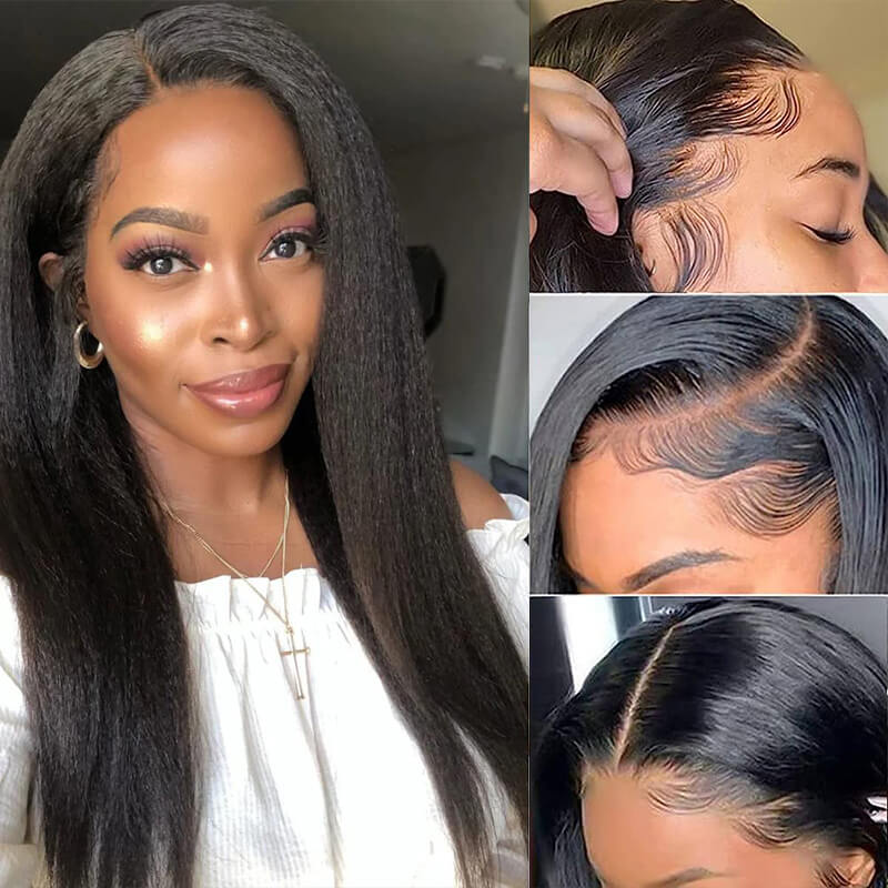 Missbuy 5X5 Lace Closure Yaki Straight Wig