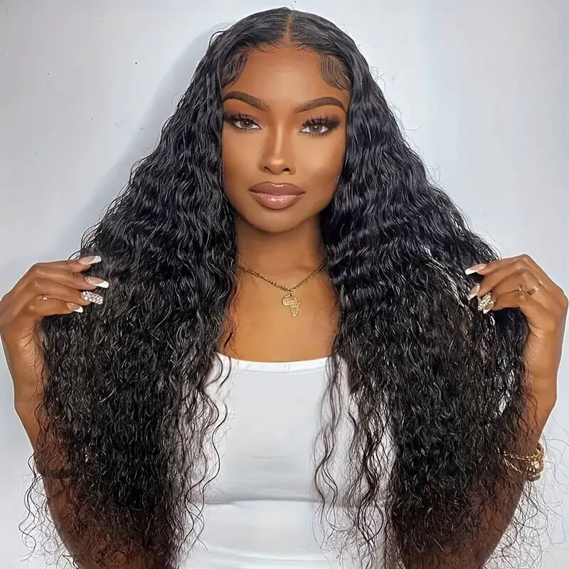 Missbuy 5x5 Lace Water Wave Wear & Go Pre-Cut Glueless Wig